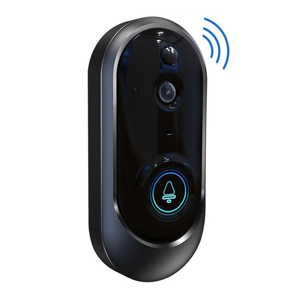 720P 6400Mah Smart Wifi Video Doorbell With Remote Monitoring And Voice Intercom Black Smart Doorbells