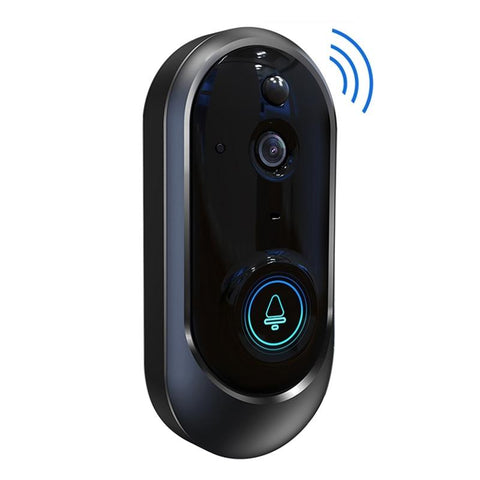 720P 6400Mah Smart Wifi Video Doorbell With Remote Monitoring And Voice Intercom Black Smart Doorbells
