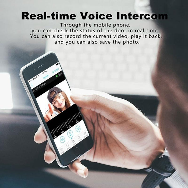 720P 6400Mah Smart Wifi Video Doorbell With Remote Monitoring And Voice Intercom Black Smart Doorbells