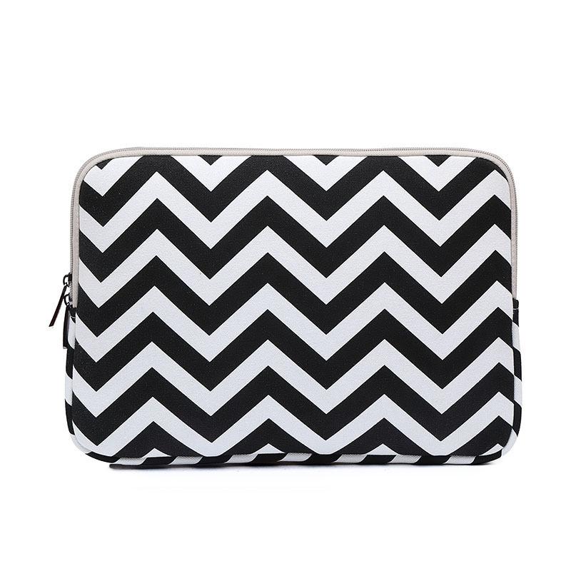 Black 13 Wavy Pattern Notebook Liner Bag Design Black Laptop Cases & Bags
