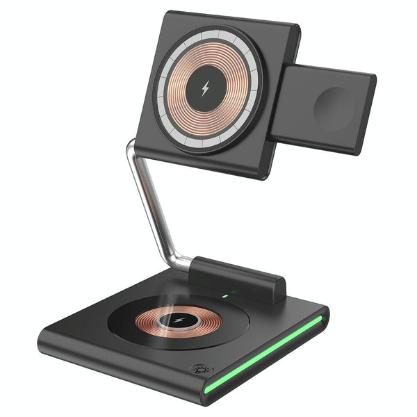 15W Foldable Magnetic Wireless Charger Black Chargers & Cradles