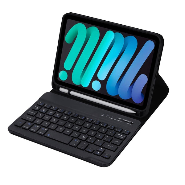 Ultra Thin Bluetooth Keyboard Tablet Case For Ipad Mini 6 With Stand And Pen Slot Candy Colour Black Laptop Cases & Bags