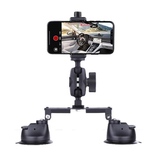 Dual Leg Suction Cup Arm Phone Clamp Mount With Connecting Rod Mounts & Holders
