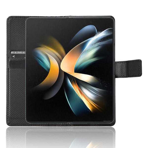 For Samsung Galaxy Z Fold4 5G Textured Leather Phone Case Black Cases Covers & Skins