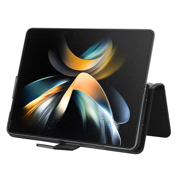 For Samsung Galaxy Z Fold4 5G Textured Leather Phone Case Black Cases Covers & Skins