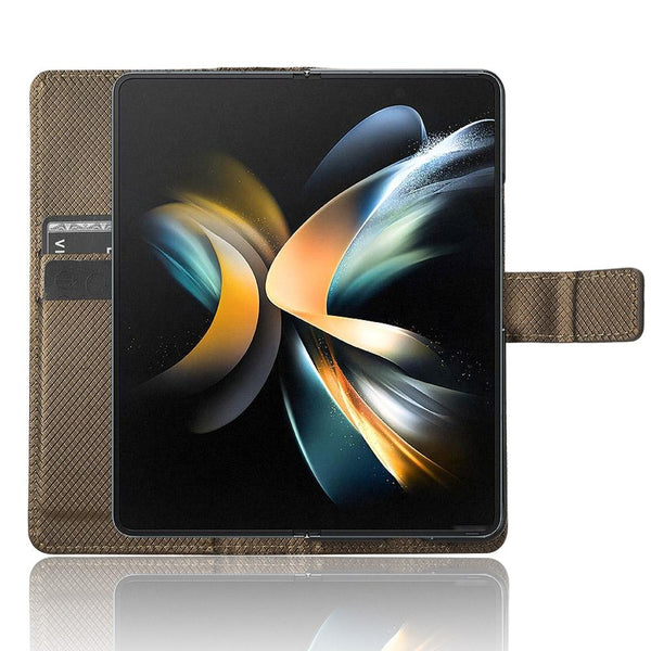 For Samsung Galaxy Z Fold4 5G Textured Leather Phone Case Black Cases Covers & Skins