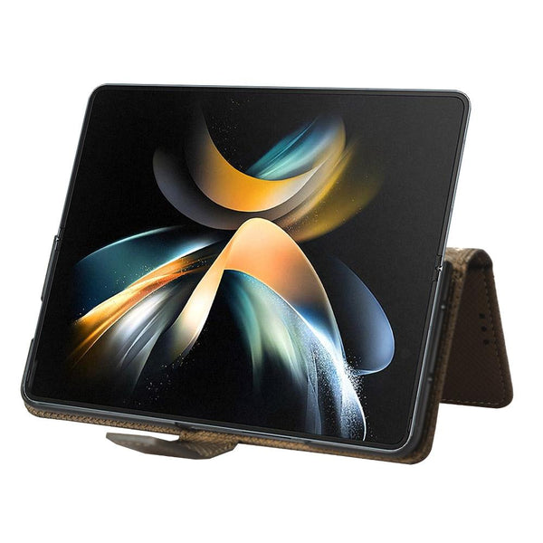 For Samsung Galaxy Z Fold4 5G Textured Leather Phone Case Black Cases Covers & Skins