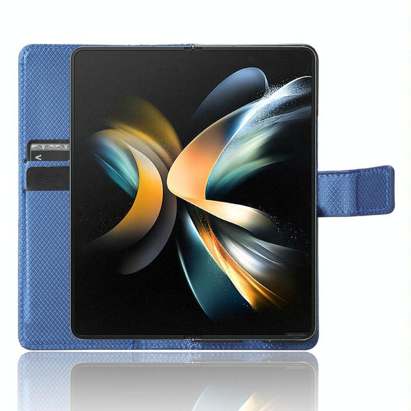 For Samsung Galaxy Z Fold4 5G Textured Leather Phone Case Black Cases Covers & Skins