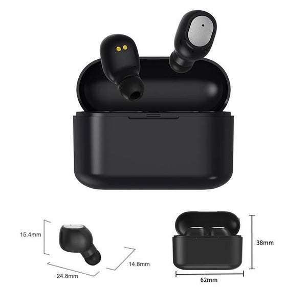 Wireless Bluetooth 5.0 Earphones Binaural Stereo Automatic Pairing Black Earbuds