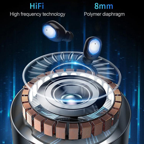 Wireless Bluetooth 5.0 Earphones Binaural Stereo Automatic Pairing Black Earbuds