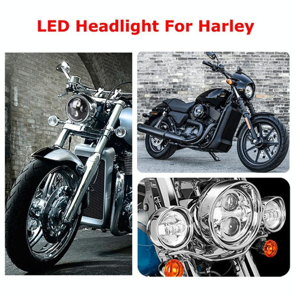 5.75 Inch Dc12v 6000K 6500K 40W Car Led Headlight For Harley Black Led Car Lights