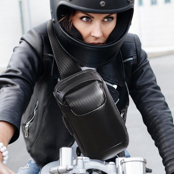 Carbon Fiber Anti Theft Waterproof Crossbody Chest Bag Men Women 34 X 18 10Cm Black Bags