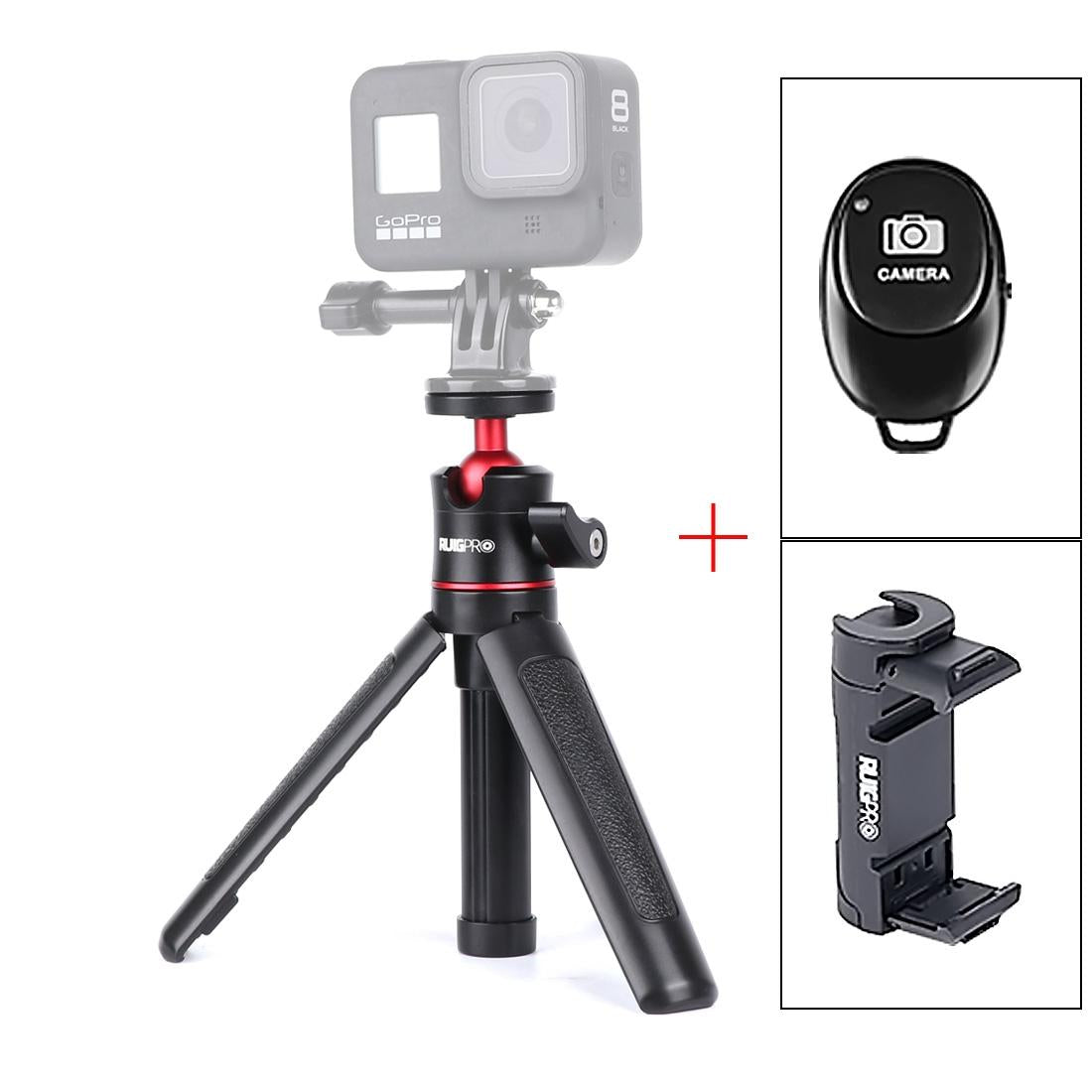 Foldable Tripod Selfie Stick With Bluetooth Remote For Gopro Hero 12 Tripods & Monopods