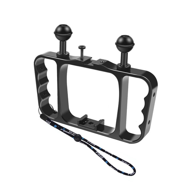 Aluminum Dual Handheld Diving Light Arm Mount For Action Cameras_Black Other Camera & Photo Accs