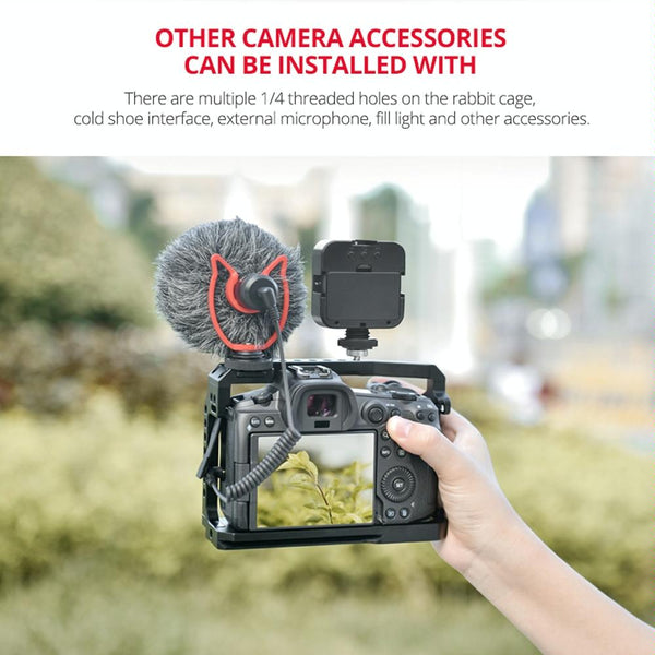 Video Camera Cage Stabilizer For Canon Eos R5 / R6 Black Stabilizers