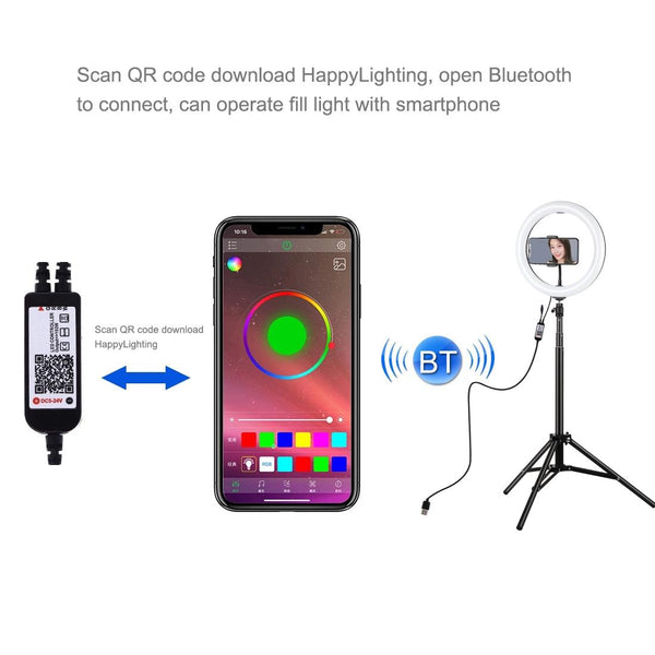 10.2 Rgbw Led Ring Light Kit With Tripod And Remote Control Other Lighting & Studio