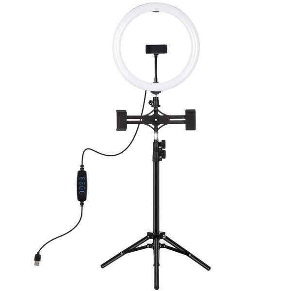 11.8 Inch Led Ring Light With Tripod And Dual Phone Brackets For Vlogging Tripods & Monopods