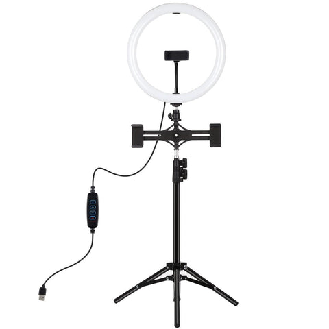 11.8 Inch Led Ring Light With Tripod And Dual Phone Brackets For Vlogging Tripods & Monopods