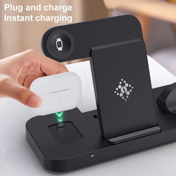 6 In 1 Foldable Vertical Wireless Charger Black Chargers & Cradles