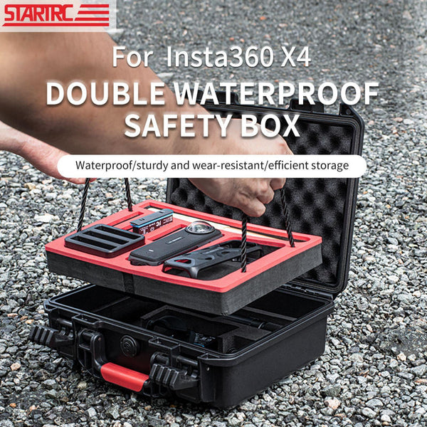 Waterproof Dual Layer Storage Box For Insta360 X4 Startrc Black Audio Video Camera Cases Bags & Covers