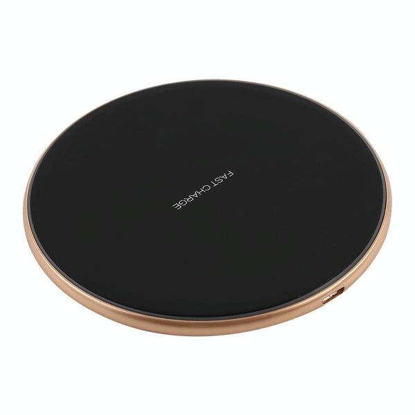Round Shape Wireless Charger Fast Charging Black+Gold Chargers & Cradles