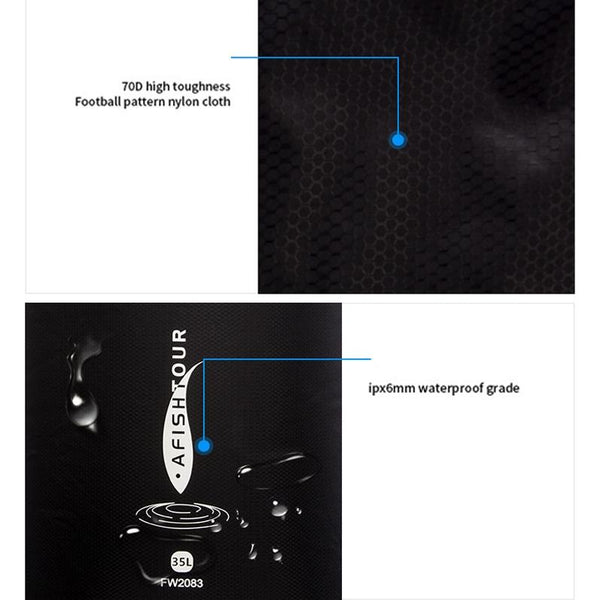 Multi Function Outdoor Storage Bag Waterproof Lightweight 35L Capacity Black Storage Bags