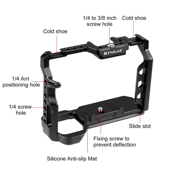 Sony A7 Camera Cage Stabilizer Rig Metal Black For Audio And Video Equipment Stabilizers