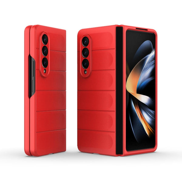 For Samsung Galaxy Z Fold4 5G Foldable Shockproof Phone Case With Magic Shield Slim Design Red Other Mobile Accessories