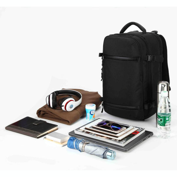 17 Inch Waterproof Usb Shoulder Backpack For Travel Black Bags