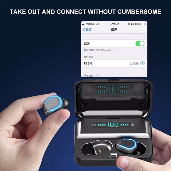 Intelligent Noise Cancelling Bluetooth Earphones With Touch Control And Charging Box Black Earbuds