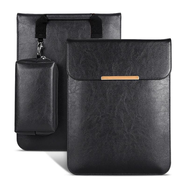 13.3 2 In Laptop Sleeve With Mouse Storage Pu Leather Black Laptop Cases & Bags