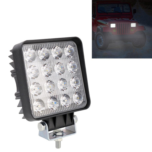 48W 4000Lm 16 Led White Light Condenser Engineering Lamp / Waterproof Ip67 Suvs Dc 10 30V Black Light Bulbs
