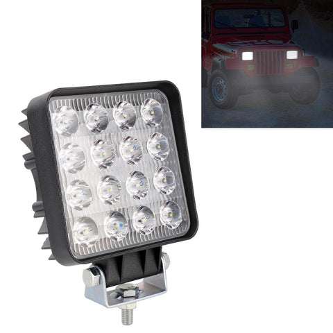 48W 4000Lm 16 Led White Light Condenser Engineering Lamp / Waterproof Ip67 Suvs Dc 10 30V Black Light Bulbs