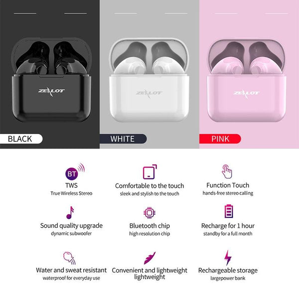 T3 Tws Wireless Bluetooth 5.0 Earphones With Charging Case Black Earbuds