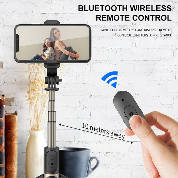 Bluetooth Remote Selfie Stick With Tripod And Phone Holder_Black Selfie Sticks