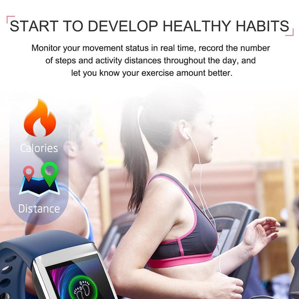 Waterproof Smart Bracelet With Call Reminder And Health Monitoring Black Activity Trackers