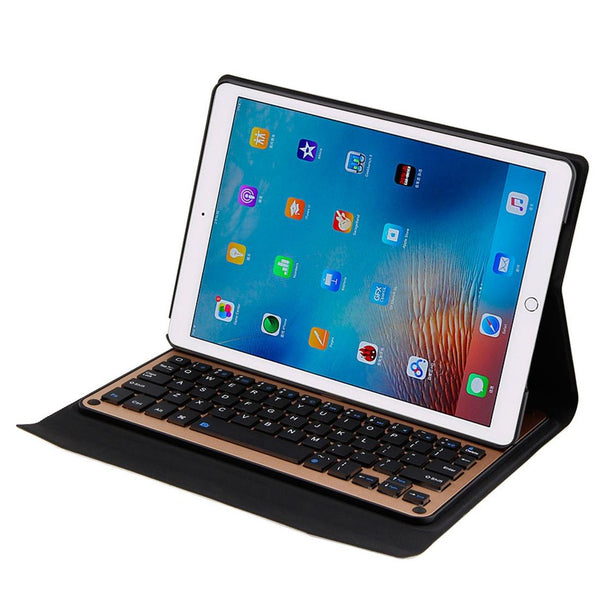 Aluminum Keyboard & Leather Tablet Case For Ipad Pro 10.5 / Air 2019 Bluetooth Detachable Water Repellent Black Keyboards