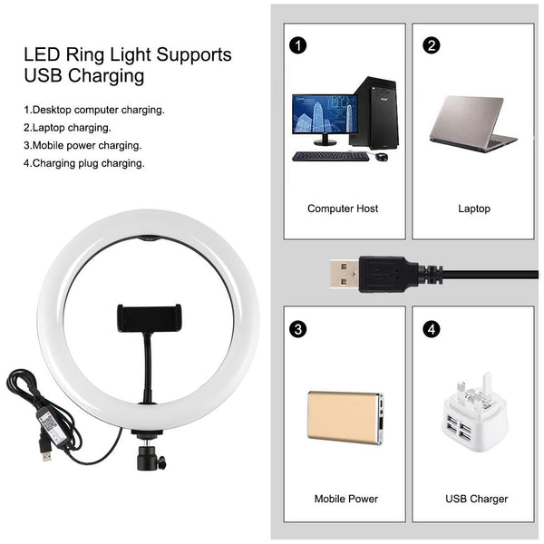 10.2 Inch Rgbw Led Ring Light Kit With Tripod And Phone Mount For Audio Video Use Other Lighting & Studio
