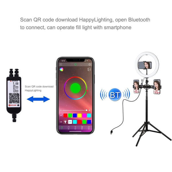 10.2 Inch Rgbw Led Ring Light Kit With Tripod And Phone Mount For Audio Video Use Other Lighting & Studio
