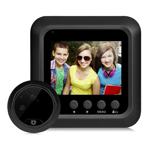 2.4 Screen 2.0Mp Security Camera With Night Vision And Video Recording No Disturb Peephole Viewer Black Security Cameras