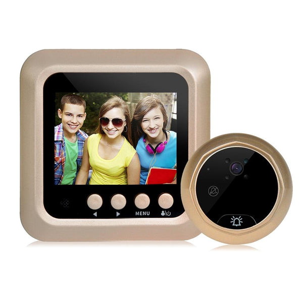 2.4 Screen 2.0Mp Security Camera With Night Vision And Video Recording No Disturb Peephole Viewer Black Security Cameras