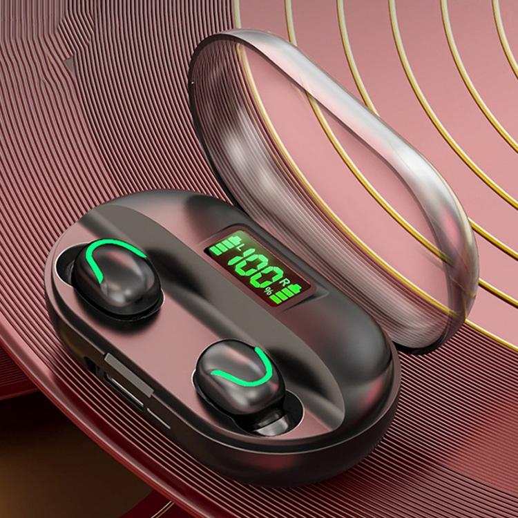 T2 Tws Touch Digital Display True Wireless Bluetooth 5.0 Earphone With Charging Box Black Earbuds