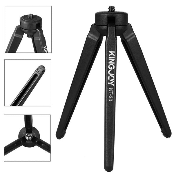 3 Axis Gimbal Stabilizer With Tripod Mount & Fill Light For Smartphones Black Stabilizers