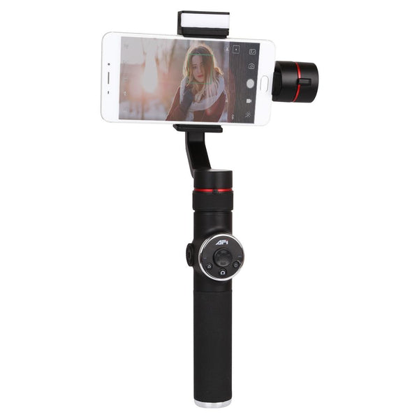 3 Axis Gimbal Stabilizer With Tripod Mount & Fill Light For Smartphones Black Stabilizers