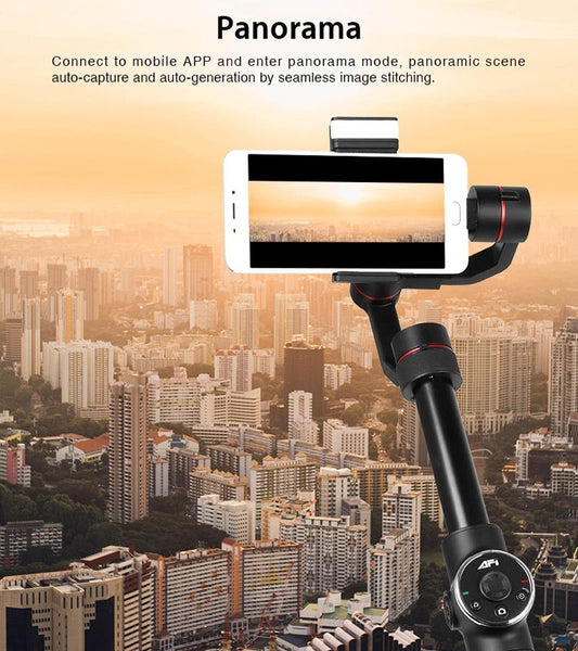 3 Axis Gimbal Stabilizer With Tripod Mount & Fill Light For Smartphones Black Stabilizers