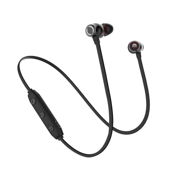 Xrm X5 Sports Ipx4 Waterproof Magnetic Wireless Bluetooth V4.1 Stereo In Headset Black Earbuds
