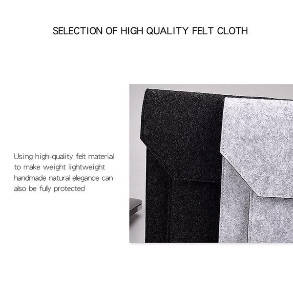 Parallel Deals Versatile Felt Laptop Inner Bag With Button Closure Black Laptop Cases & Bags