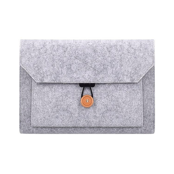 Parallel Deals Versatile Felt Laptop Inner Bag With Button Closure Black Laptop Cases & Bags