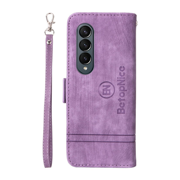 For Samsung Galaxy Z Fold4 5G Leather Dual Buckle Phone Case Black Cases Covers & Skins