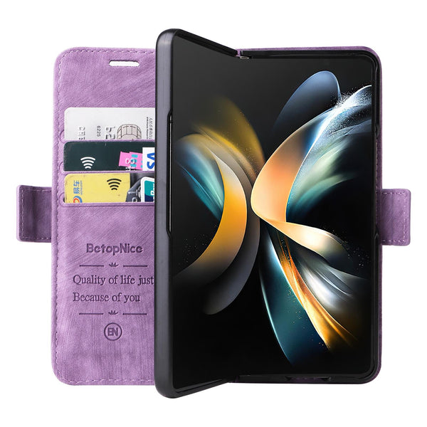 For Samsung Galaxy Z Fold4 5G Leather Dual Buckle Phone Case Black Cases Covers & Skins